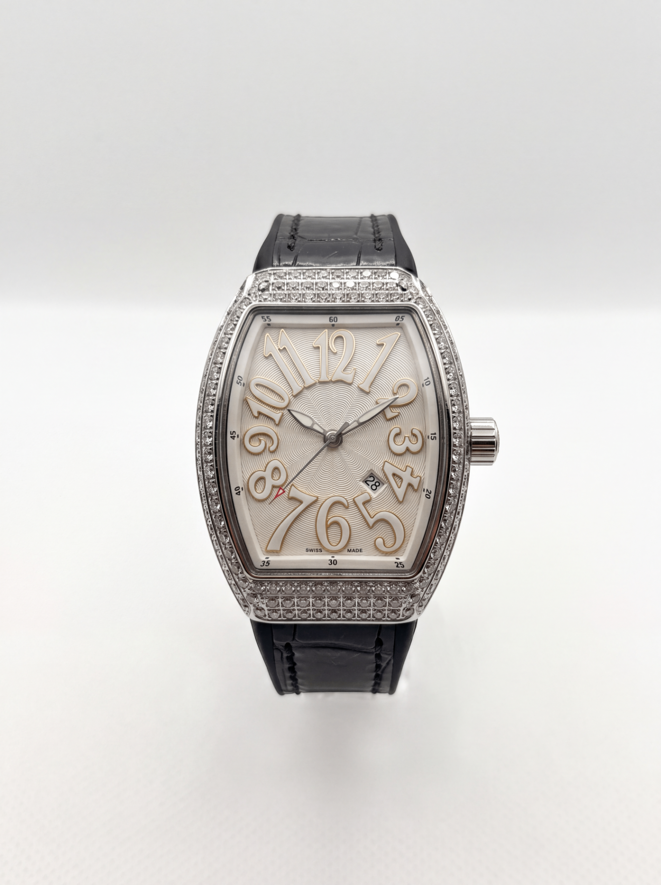 Black & Silver 32mm Leather Strap Bussdown Watch product photo