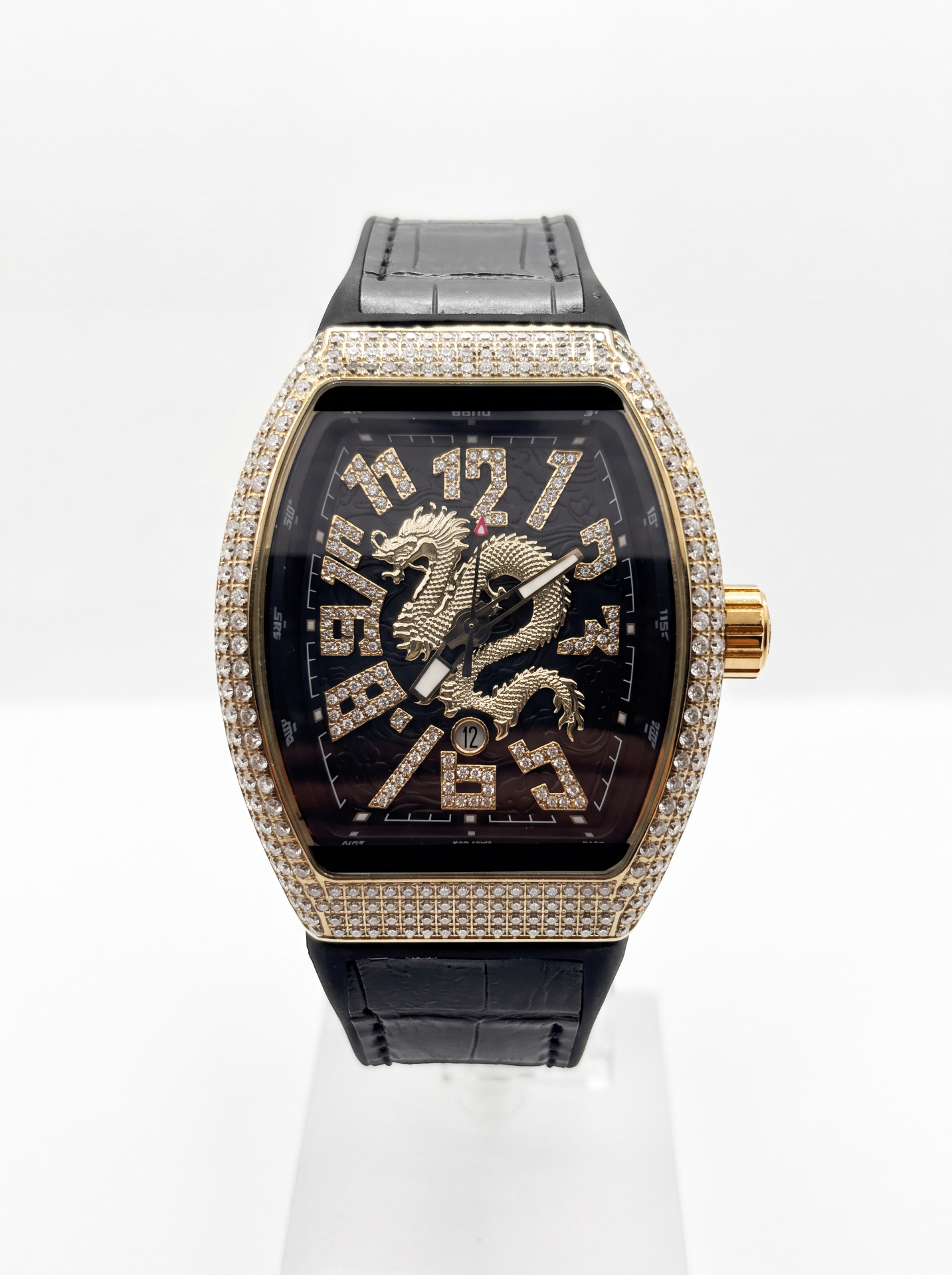 Black & Gold 42mm Leather Strap Bussdown Watch product photo